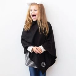 Monogrammed Kids Poncho 13 Monogrammed Kids Poncho -Fashion Clothing Store cYm black youth poncho
