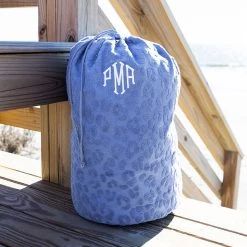 Monogrammed Terry Pool Bag 15 Monogrammed Terry Pool Bag -Fashion Clothing Store d2O cornflower terry pool bag on pier steps