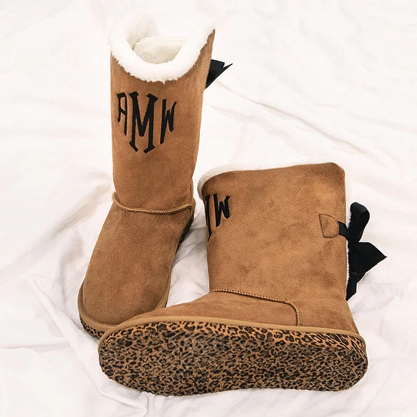 Monogrammed Sherpa Tie Booties 10 Monogrammed Sherpa Tie Booties - Image 10