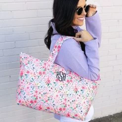 Monogrammed Packable Weekend Duffel Bag 20 Monogrammed Packable Weekend Duffel Bag -Fashion Clothing Store dGH coral floral packable duffel on shoulder
