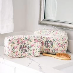 Monogrammed Quilted Train Case -Fashion Clothing Store dLX fall botanical quilted train case and cosmetic case