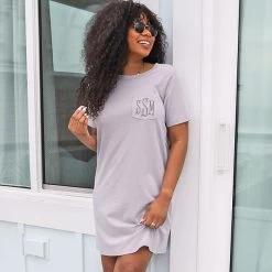 Monogrammed T-Shirt Dress 13 Monogrammed T-Shirt Dress -Fashion Clothing Store dTZ grey t shirt dress single shot