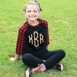 Monogrammed Kids Raglan Tunic 11 Monogrammed Kids Raglan Tunic -Fashion Clothing Store dcl buffalo plaid kids raglan tunic