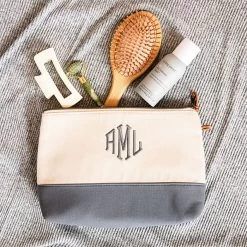 Monogrammed Savannah Cosmetic Case -Fashion Clothing Store dqD savannah cosmetic case flatlay on blanket