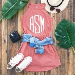 Monogrammed High Neck Dress