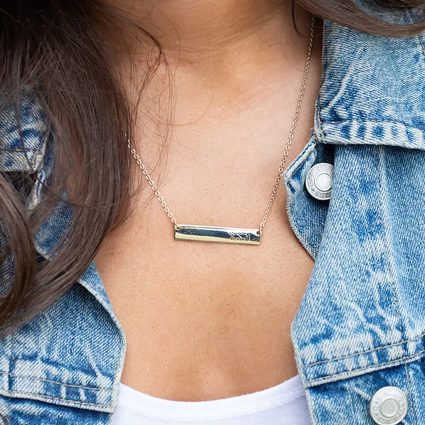 Monogrammed Bar Necklace 2 Monogrammed Bar Necklace - Image 2