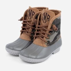 Monogrammed Kids Camo Duck Boots