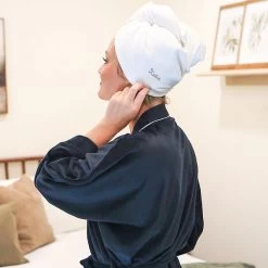 Monogrammed Hair Towel Wrap 11 Monogrammed Hair Towel Wrap -Fashion Clothing Store eQx white hair towel wrap in hair name