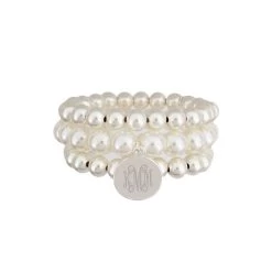 Monogrammed Ball Bracelet Stack