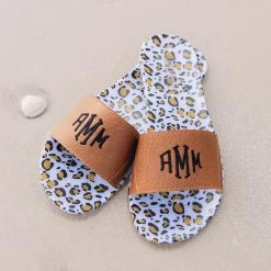 Monogrammed Jelly Slides -Fashion Clothing Store elh leopard jelly slides on beach
