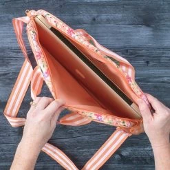 Monogrammed Laptop Bag 19 Monogrammed Laptop Bag -Fashion Clothing Store ezS Inside of Monogrammed Laptop Bag in Coral Floral with pocket