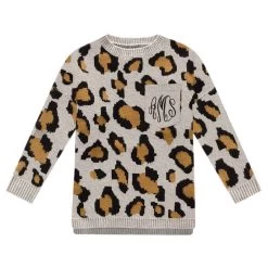 Monogrammed Kids Leopard Sweater