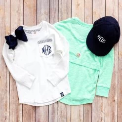 Monogrammed Kids Long Sleeve Dockside Shirt 7 Monogrammed Kids Long Sleeve Dockside Shirt -Fashion Clothing Store f6n kids heathered mint and white dockside tees