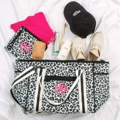 Monogrammed Neoprene Weekender -Fashion Clothing Store fU5 monogrammed neoprene weekender in ivory leopard spillout
