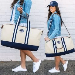 Monogrammed Canvas Weekender -Fashion Clothing Store fcD Monogrammed Canvas Weekender with Slip on Sneakers