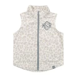 Monogrammed Kids Leopard Fleece Vest