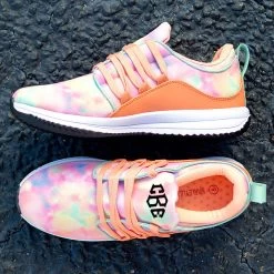 Monogrammed Tie Dye Sneakers -Fashion Clothing Store gEd tie dye sneakers on black asphalt