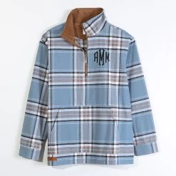 Monogrammed Plaid Pullover