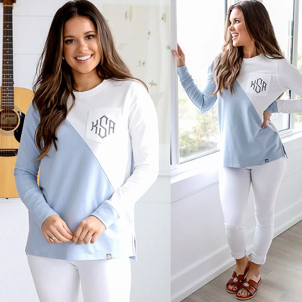 Monogrammed Colorblock Sweatshirt 2 Monogrammed Colorblock Sweatshirt - Image 2
