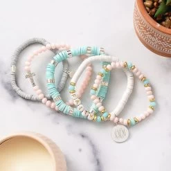 Monogrammed Faith Bracelet Set -Fashion Clothing Store gS8 faith bracelet set fanned