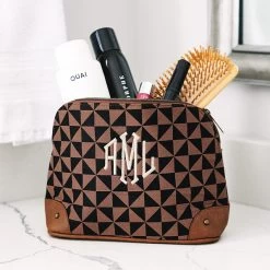 Monogrammed Vintage Cosmetic Case -Fashion Clothing Store giP checker vintage cosmetic case with makeup