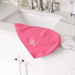 Monogrammed Hair Towel Wrap 10 Monogrammed Hair Towel Wrap -Fashion Clothing Store gr4 monogrammed hot pink hair towel in bathroom