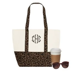 Monogrammed Pattern Canvas Tote