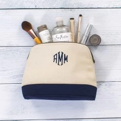 Monogrammed Canvas Cosmetic Case 8 Monogrammed Canvas Cosmetic Case -Fashion Clothing Store h0B Monogrammed Canvas Cosmetic Case with makeup and lotion