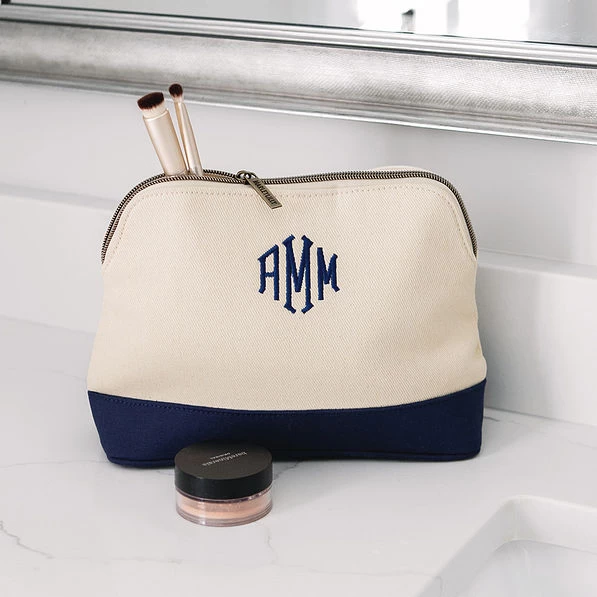 Monogrammed Canvas Cosmetic Case 2 Monogrammed Canvas Cosmetic Case - Image 2
