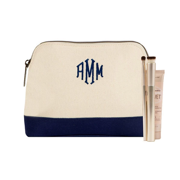 Monogrammed Canvas Cosmetic Case 1 Monogrammed Canvas Cosmetic Case