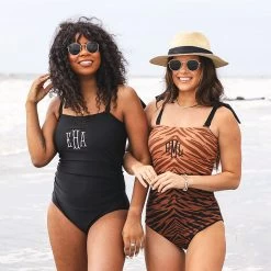 Monogrammed One Piece Bathing Suit -Fashion Clothing Store hD3 duo one piece bathing suits in black and tiger