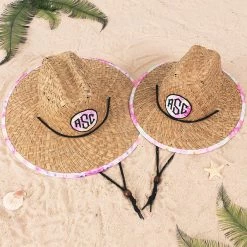 Monogrammed Straw Hat -Fashion Clothing Store hOQ mom and me straw hats