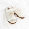 Monogrammed Fuzzy Slippers