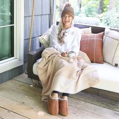 Monogrammed Checkered Blanket 10 Monogrammed Checkered Blanket -Fashion Clothing Store hv7 girl cuddled in checkered blanket on porch