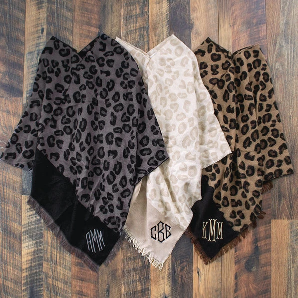 Monogrammed Leopard Poncho 2 Monogrammed Leopard Poncho - Image 2