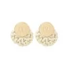 Monogrammed Rattan Earrings