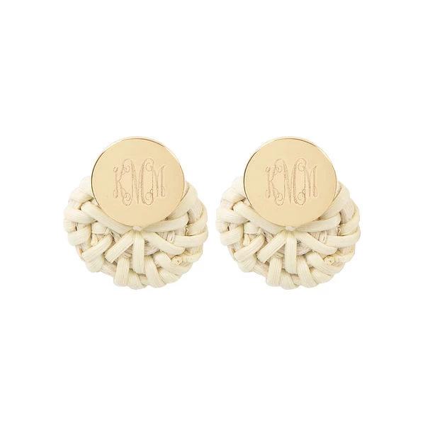 Monogrammed Rattan Earrings 1 Monogrammed Rattan Earrings