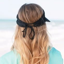 Monogrammed Swim Visor -Fashion Clothing Store iO5 back of black swim visor