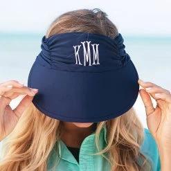 Monogrammed Swim Visor -Fashion Clothing Store iO5 navy monogrammed swim visor