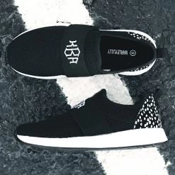 Monogrammed Slip On Sneakers -Fashion Clothing Store iUH monogrammed slip on sneakers top and side views