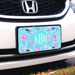 Monogrammed License Plate 9 Monogrammed License Plate -Fashion Clothing Store ixs monogrammed pineapple pattern license plate on white car
