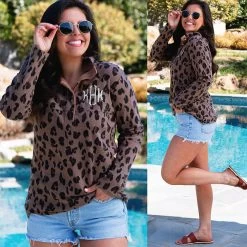 Monogrammed Popover -Fashion Clothing Store j3V leopard popver at pool