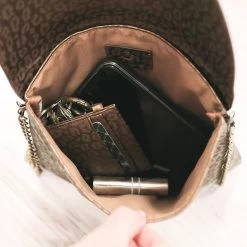 Monogrammed Metallic Leopard Crossbody -Fashion Clothing Store jD6 2brown clutch metallic opening