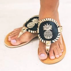 Monogrammed Embroidered Sandals Set -Fashion Clothing Store jVI pineapple discs for embroidered sandals