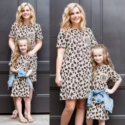 Monogrammed Kids T-Shirt Dress -Fashion Clothing Store jiu oatmeal leopard t shirt dresses