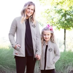 Personalized Kids Zip Up Jacket -Fashion Clothing Store jsX personalized grey mom and me jackets