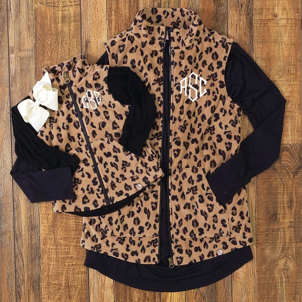Monogrammed Kids Leopard Fleece Vest 5 Monogrammed Kids Leopard Fleece Vest - Image 5
