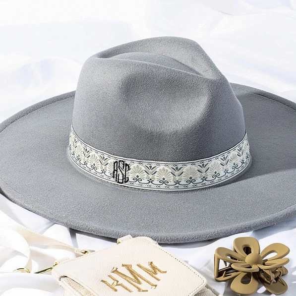 Monogrammed Wide Brim Hat 6 Monogrammed Wide Brim Hat - Image 6
