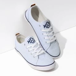 Monogrammed Seersucker Sneakers