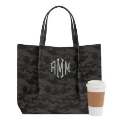 Monogrammed Camo Tote